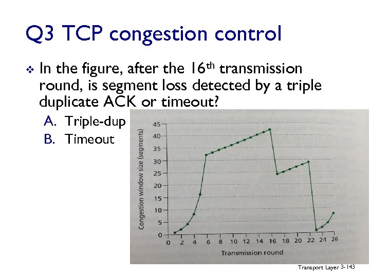 Q 3 TCP congestion control v In the figure, after the 16 th transmission