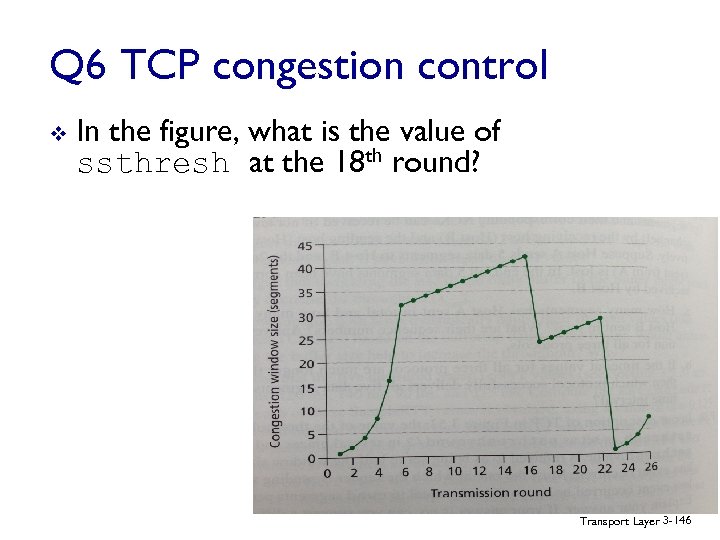Q 6 TCP congestion control v In the figure, what is the value of