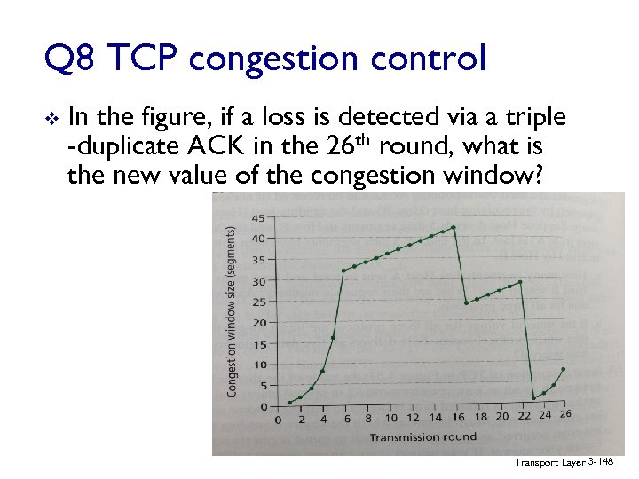Q 8 TCP congestion control v In the figure, if a loss is detected