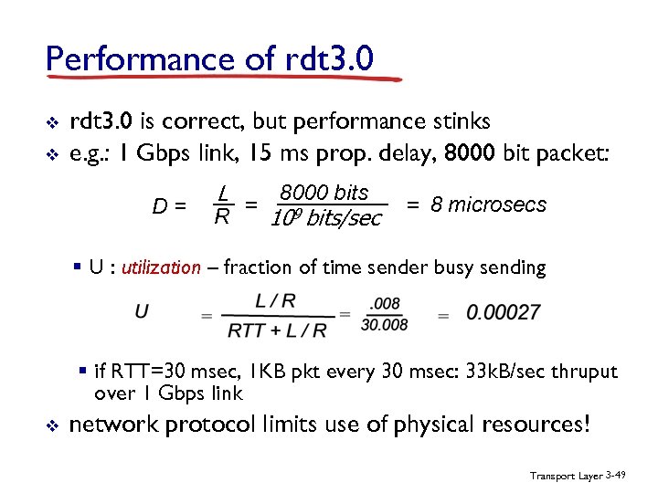 Performance of rdt 3. 0 v v rdt 3. 0 is correct, but performance