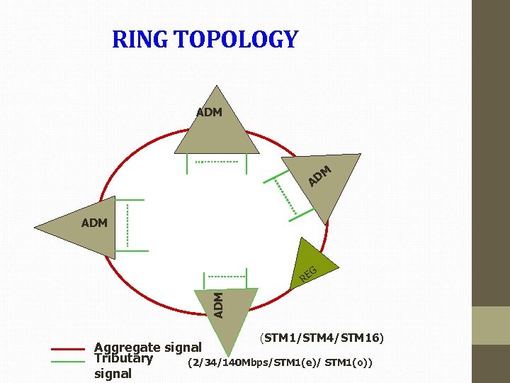 RING TOPOLOGY ADM DM A ADM G ADM RE (STM 1/STM 4/STM 16) Aggregate