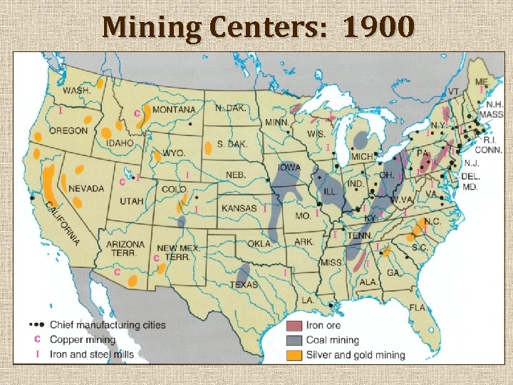 Mining Centers: 1900 