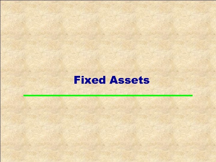 Fixed Assets 