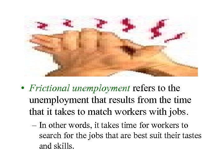  • Frictional unemployment refers to the unemployment that results from the time that