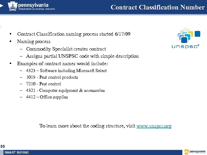 Contract Classification Number • • • Contract Classification naming process started 6/17/09 Naming process