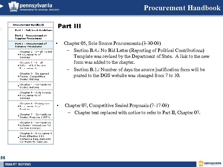 Procurement Handbook Part III • • 56 Chapter 05, Sole Source Procurements (3 -30