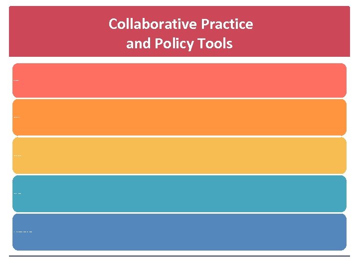 Collaborative Practice and Policy Tools Ten Element Framework Collaborative Values Inventory Collaborative Capacity Instrument