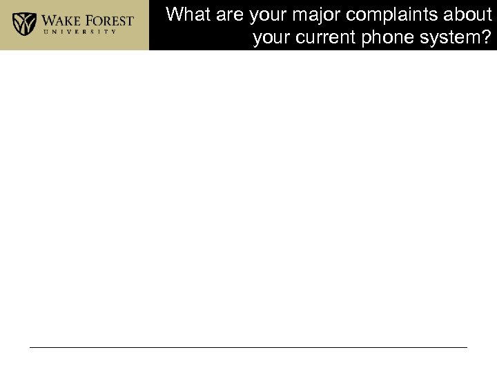 What are your major complaints about your current phone system? 