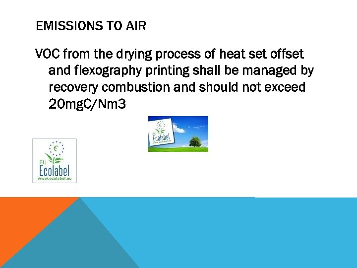 EMISSIONS TO AIR VOC from the drying process of heat set offset and flexography