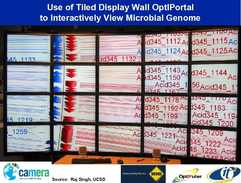 Use of Tiled Display Wall Opt. IPortal to Interactively View Microbial Genome Source: Raj