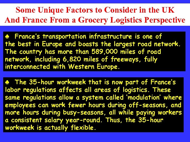 Some Unique Factors to Consider in the UK And France From a Grocery Logistics