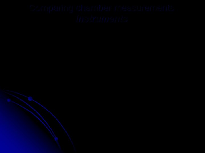 Comparing chamber measurements instruments 