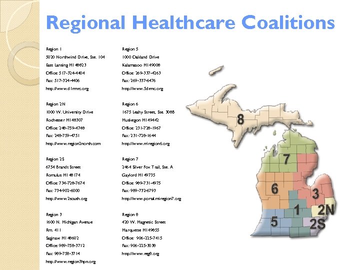 Regional Healthcare Coalitions Region 1 Region 5 5020 Northwind Drive, Ste. 104 1000 Oakland