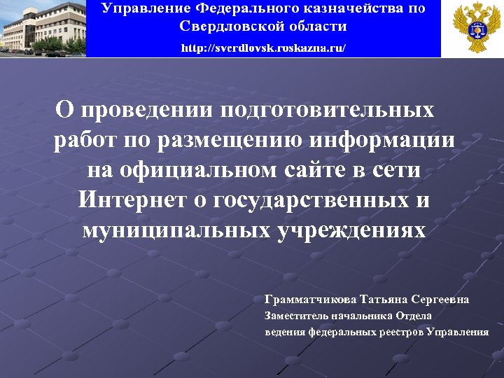 О проведении подготовительных работ по размещению информации на официальном сайте в сети Интернет о