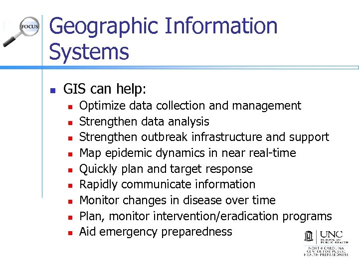 Geographic Information Systems n GIS can help: n n n n n Optimize data