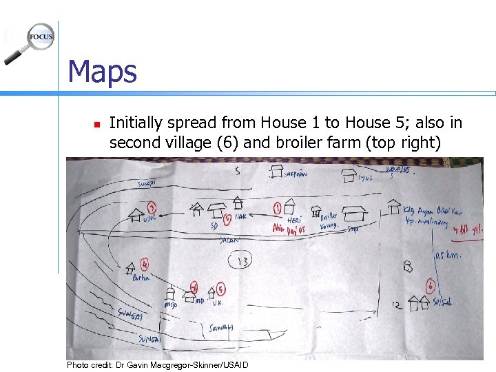 Maps n Initially spread from House 1 to House 5; also in second village