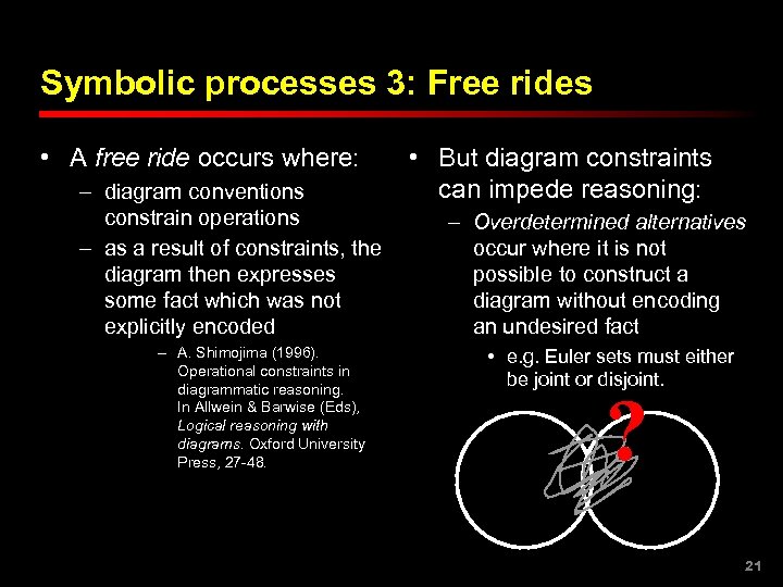 Symbolic processes 3: Free rides • A free ride occurs where: – diagram conventions