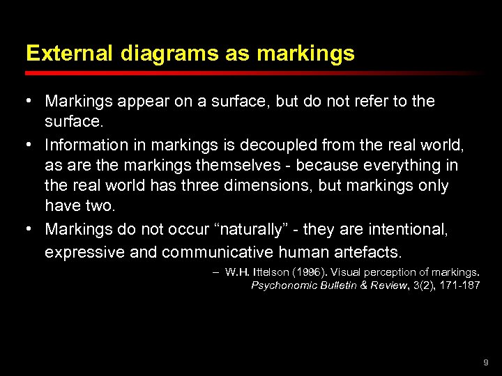 External diagrams as markings • Markings appear on a surface, but do not refer