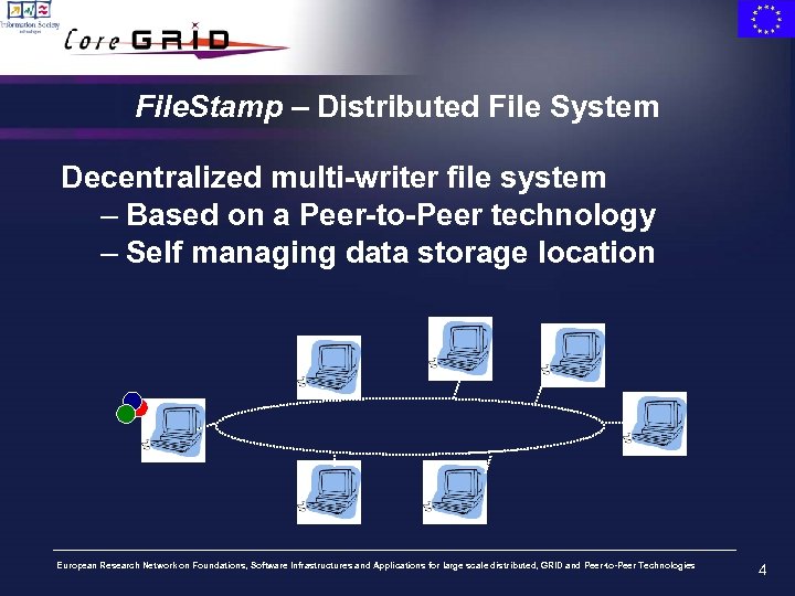 File. Stamp – Distributed File System Decentralized multi-writer file system – Based on a