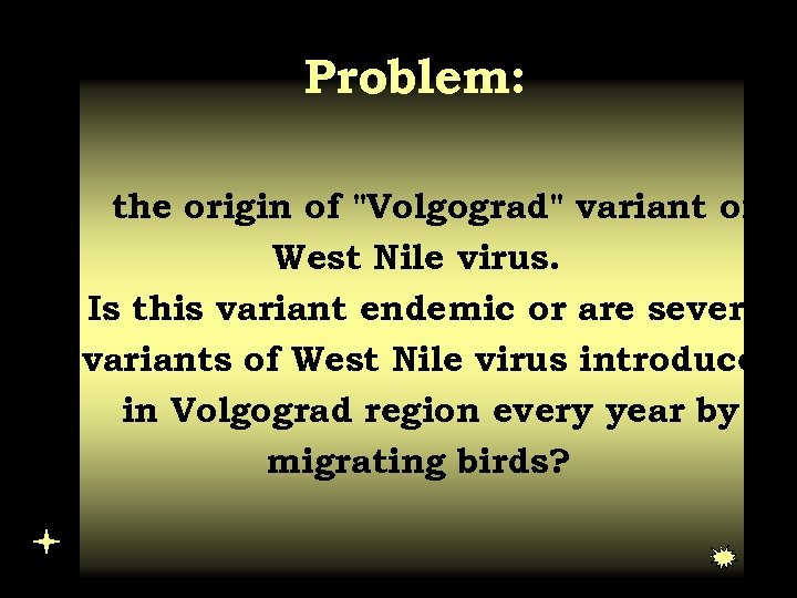 Problem: the origin of 