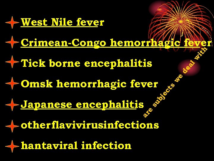 West Nile fever w it h Crimean-Congo hemorrhagic fever w ec ts su ar