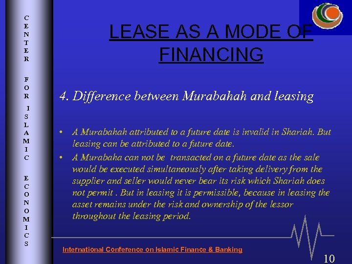 C E N T E R LEASE AS A MODE OF FINANCING F O