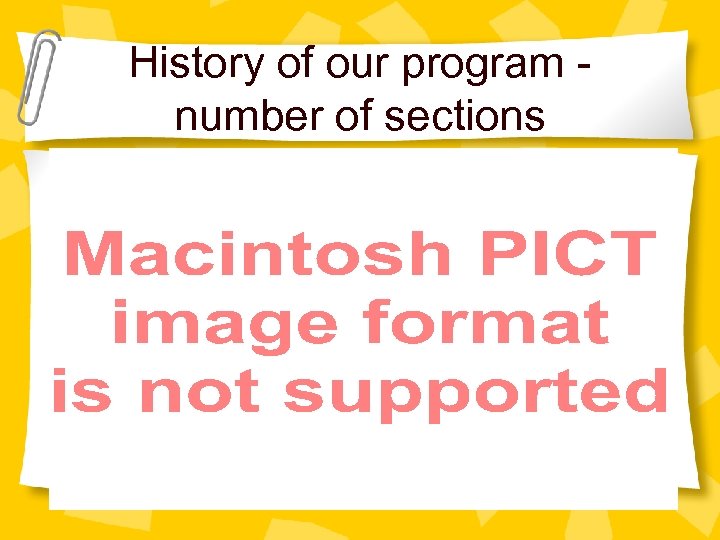 History of our program number of sections 