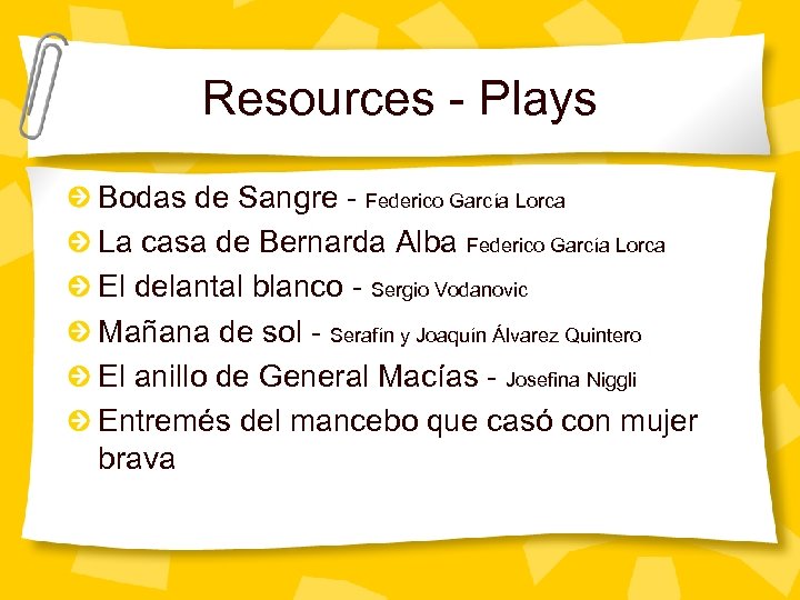Resources - Plays Bodas de Sangre - Federico García Lorca La casa de Bernarda