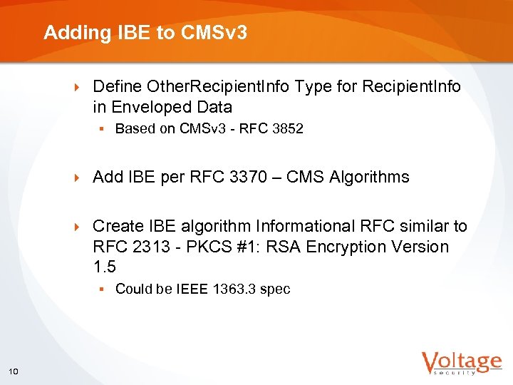 Adding IBE to CMSv 3 } Define Other. Recipient. Info Type for Recipient. Info