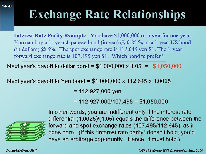 14 - 46 Exchange Rate Relationships Interest Rate Parity Example - You have $1,