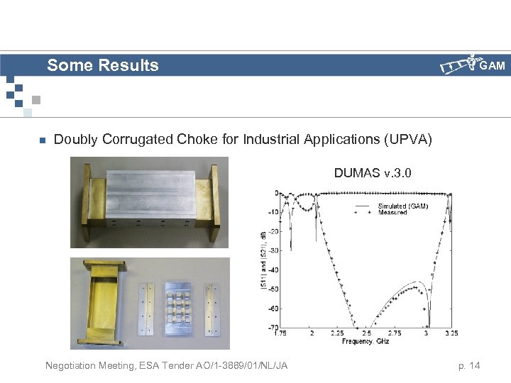 Some Results n GAM Doubly Corrugated Choke for Industrial Applications (UPVA) DUMAS v. 3.