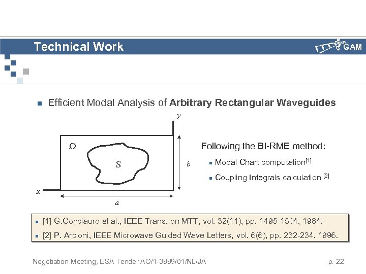 Technical Work n GAM Efficient Modal Analysis of Arbitrary Rectangular Waveguides y W Following