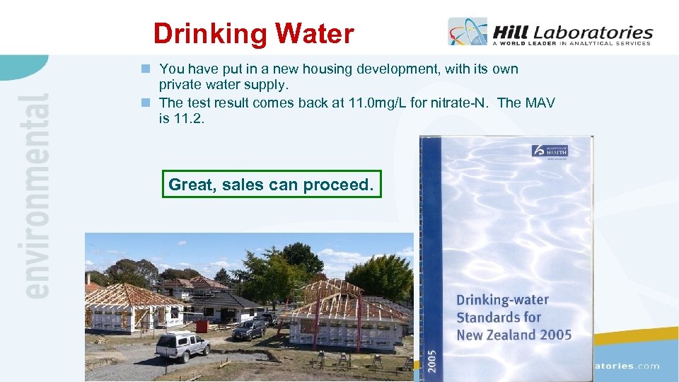 Drinking Water n You have put in a new housing development, with its own