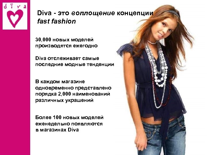 Diva - это воплощение концепции fast fashion 30, 000 новых моделей производятся ежегодно Diva