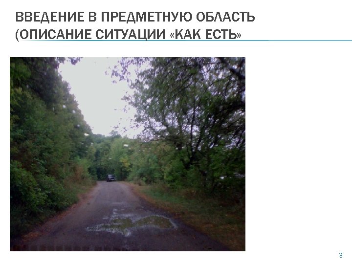ВВЕДЕНИЕ В ПРЕДМЕТНУЮ ОБЛАСТЬ (ОПИСАНИЕ СИТУАЦИИ «КАК ЕСТЬ» 3 