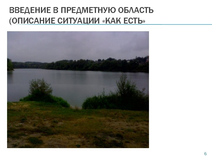 ВВЕДЕНИЕ В ПРЕДМЕТНУЮ ОБЛАСТЬ (ОПИСАНИЕ СИТУАЦИИ «КАК ЕСТЬ» 6 