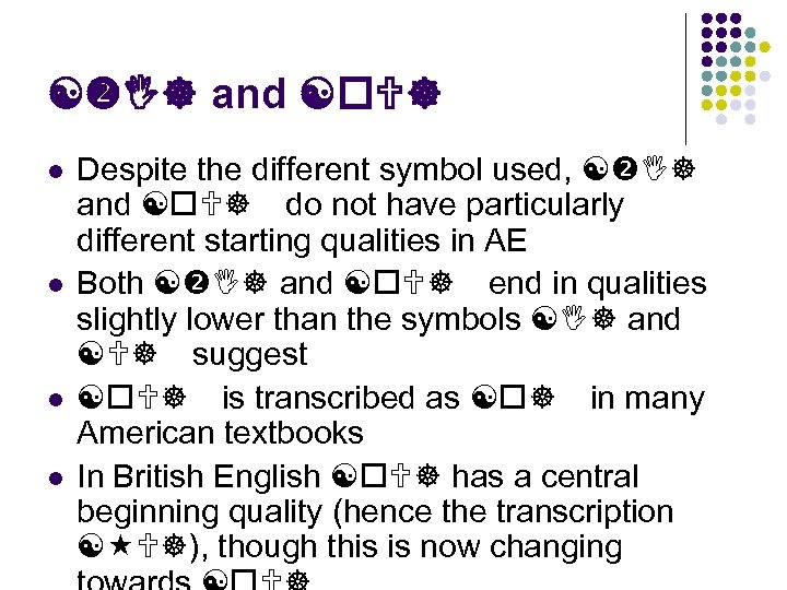 [ ] and [o ] Despite the different symbol used, [ ] and [o