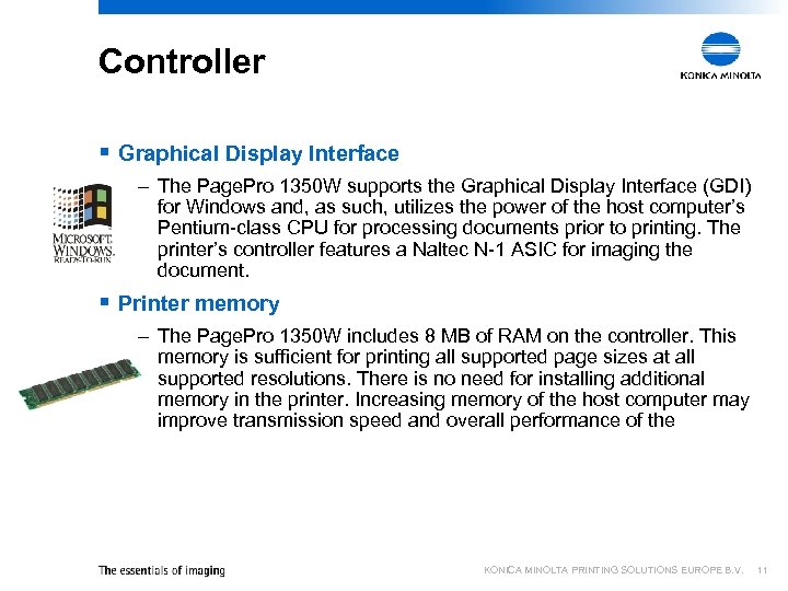 Controller § Graphical Display Interface – The Page. Pro 1350 W supports the Graphical