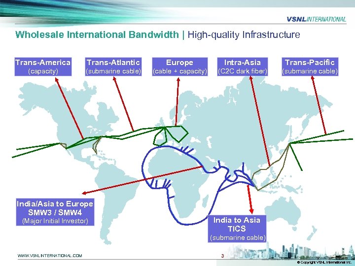 Wholesale International Bandwidth | High-quality Infrastructure Trans-America Trans-Atlantic Europe Intra-Asia Trans-Pacific (capacity) (submarine cable)
