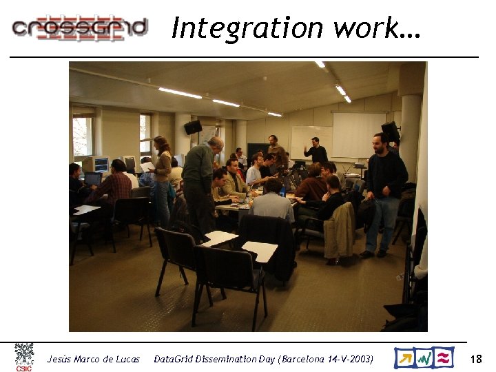 Integration work… Jesús Marco de Lucas Data. Grid Dissemination Day (Barcelona 14 -V-2003) 18