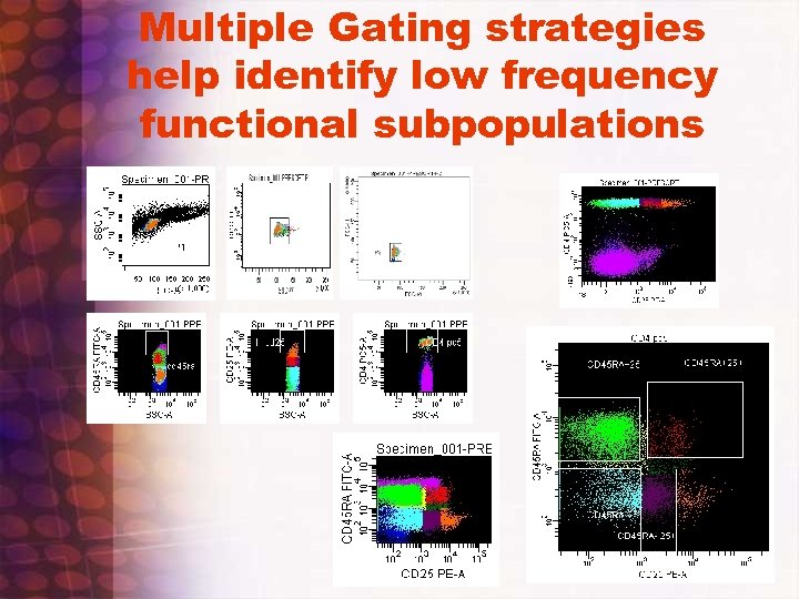 Multiple Gating strategies help identify low frequency functional subpopulations 