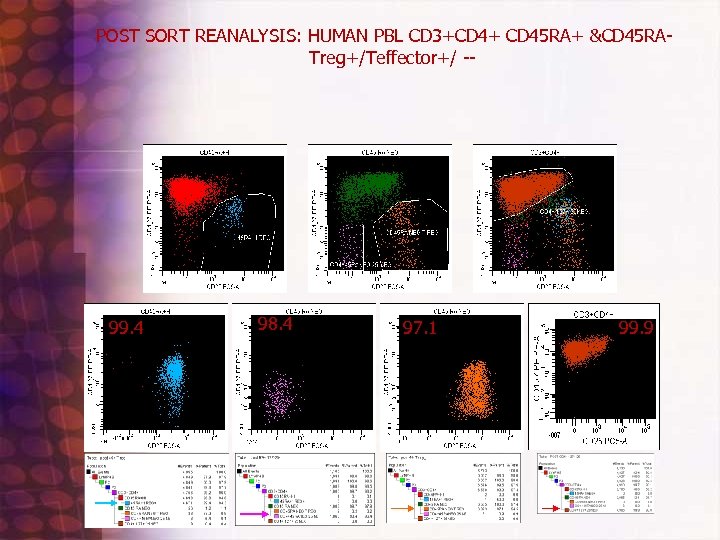 POST SORT REANALYSIS: HUMAN PBL CD 3+CD 4+ CD 45 RA+ &CD 45 RATreg+/Teffector+/