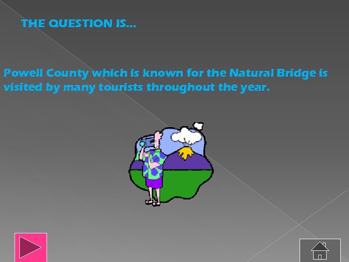 THE QUESTION IS… Powell County which is known for the Natural Bridge is visited