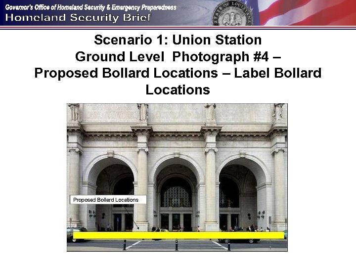 Scenario 1: Union Station Ground Level Photograph #4 – Proposed Bollard Locations – Label