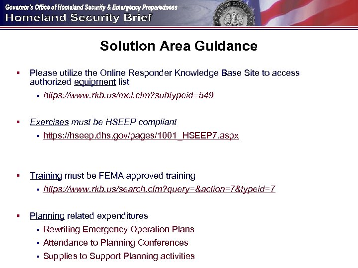 Solution Area Guidance § Please utilize the Online Responder Knowledge Base Site to access