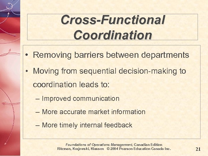 Cross-Functional Coordination • Removing barriers between departments • Moving from sequential decision-making to coordination