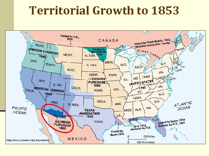 Territorial Growth to 1853 