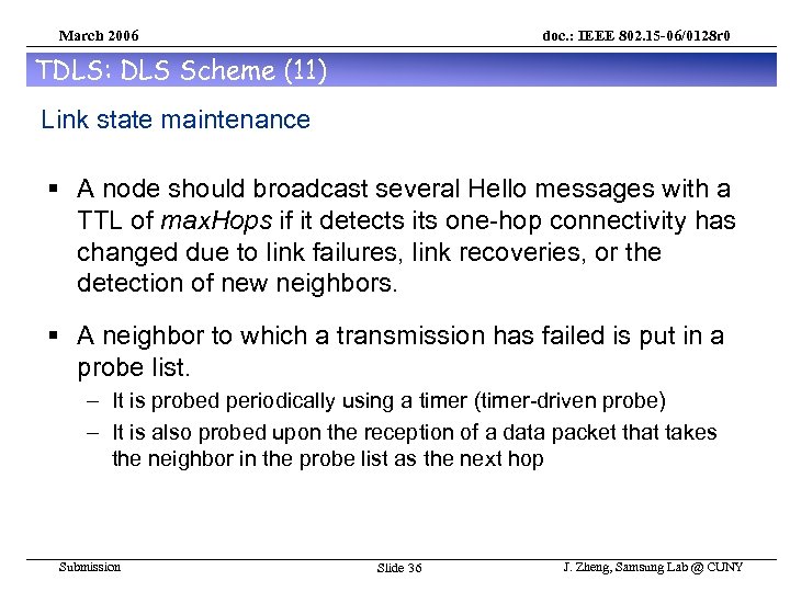 March 2006 doc. : IEEE 802. 15 -06/0128 r 0 TDLS: DLS Scheme (11)