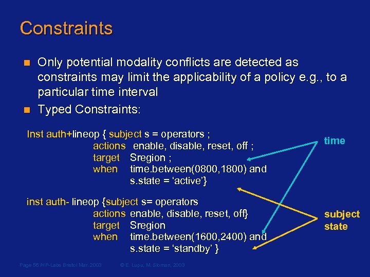 Constraints n n Only potential modality conflicts are detected as constraints may limit the