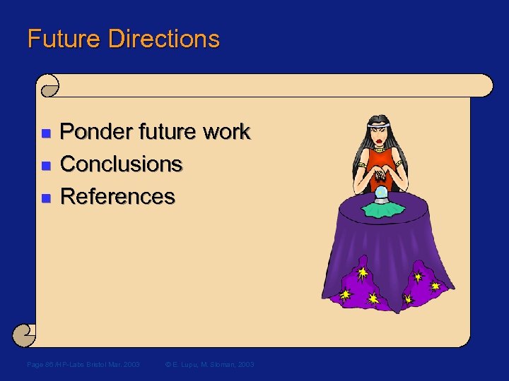 Future Directions n n n Ponder future work Conclusions References Page 86 /HP-Labs Bristol